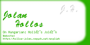 jolan hollos business card